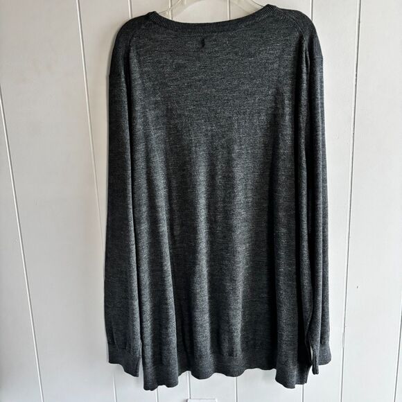 Sonoma Men’s Big & Tall 4XB Charcoal Gray Lightweight Crewneck Layering SweaterW - Picture 3 of 8